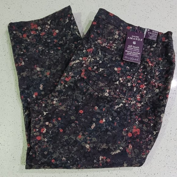 Gloria Vanderbilt Amanda Jeans Floral Classic Rise - Picture 1 of 5